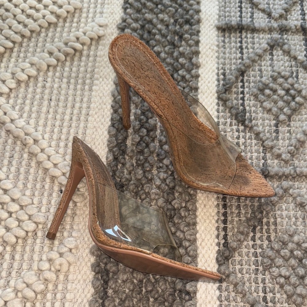 Mixx Shuz Clear and Tan Heels
